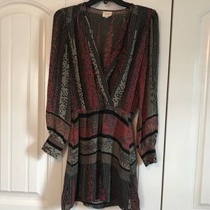 Parker mini wrap dress multi color XS